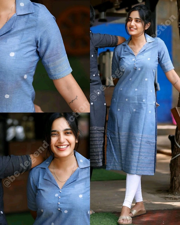 Women's Regular Fit Cotton Aline Kurti - Blue, 2XL