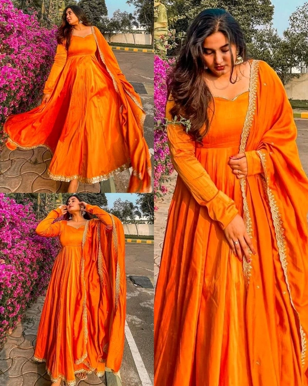 Trendy Gown with Dupatta - 2XL