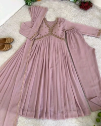 New Special Party wear Aliya cut Dresses  - S, Thistle