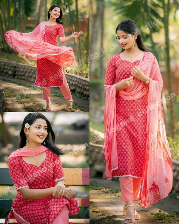 Women cotton Printed Kurta set - XL