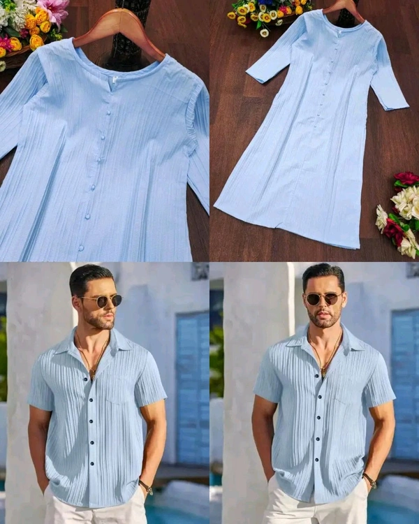Popcorn Couple Dress ORDER SEPARTE🩷  - S, Lite Blue Women