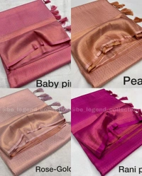Very Exclusive Premium Copper Softy Kuberpattu with rich copper two tone zari - Baby Pink, Free Size