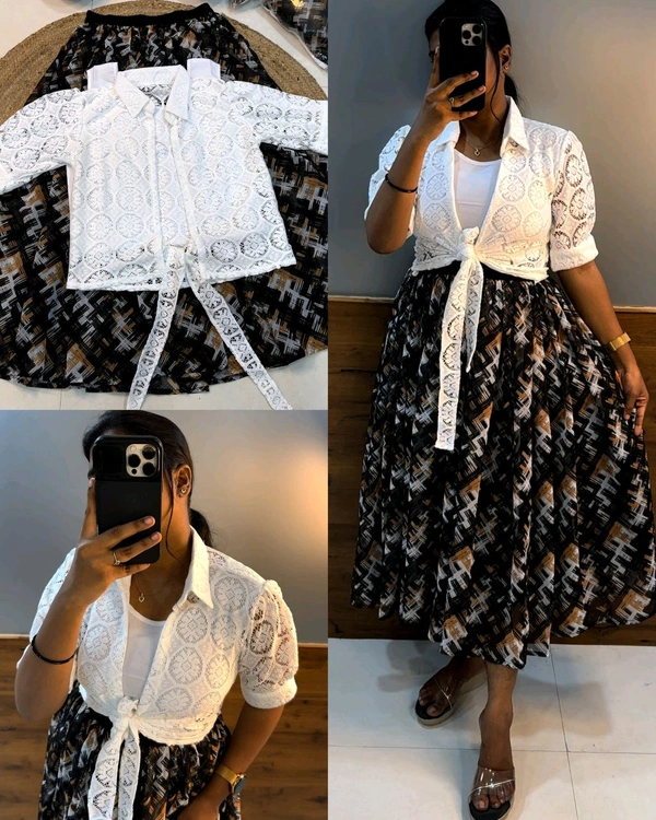 Trendy Skirt + inner + shrug - M