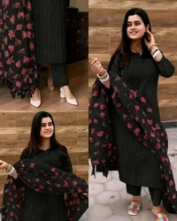 New Fabulous Full Set Kurta with Dupatta and Bottomwear - Purple, S