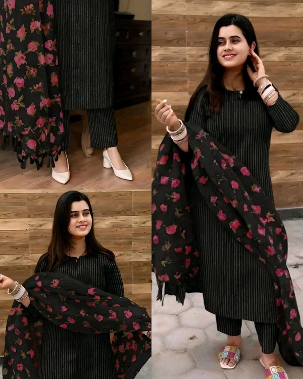 New Fabulous Full Set Kurta with Dupatta and Bottomwear - Purple, S