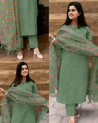 New Fabulous Full Set Kurta with Dupatta and Bottomwear - Purple, S