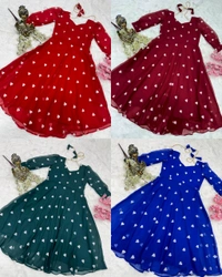 New HEART  Frock - Green, M