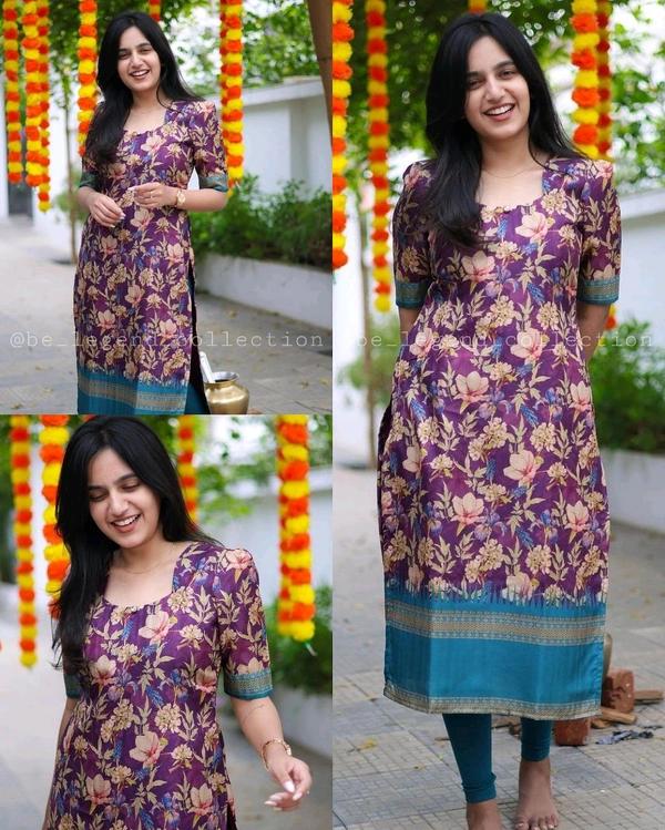 FASHIONABLE COTTON KURTI WITH DIGITAL PRINT FOR WOMAN - 2XL