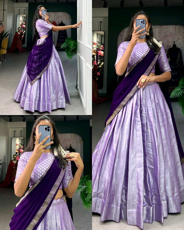 Grand Wearing Fully Stitched Lehenga💜 - Fully Stitched