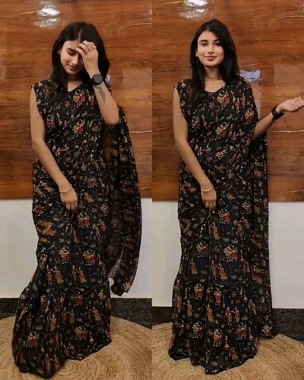 30 Secounds Gown Saree - Free Size