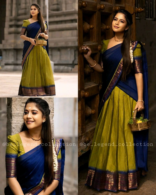 South Indian Traditional Half Saree - Un Stitch