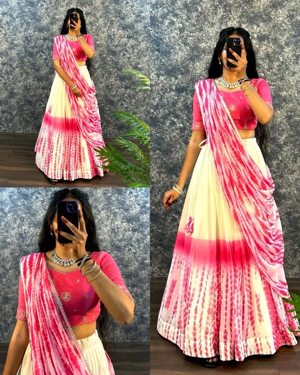 Trendy Traditonal Lehenga for Women - Pink, L
