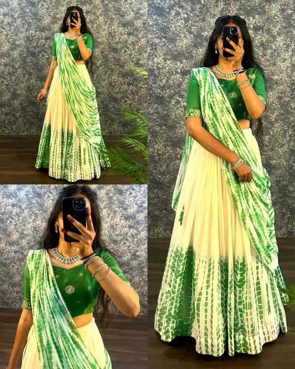 Trendy Traditonal Lehenga for Women - Green, 2XL