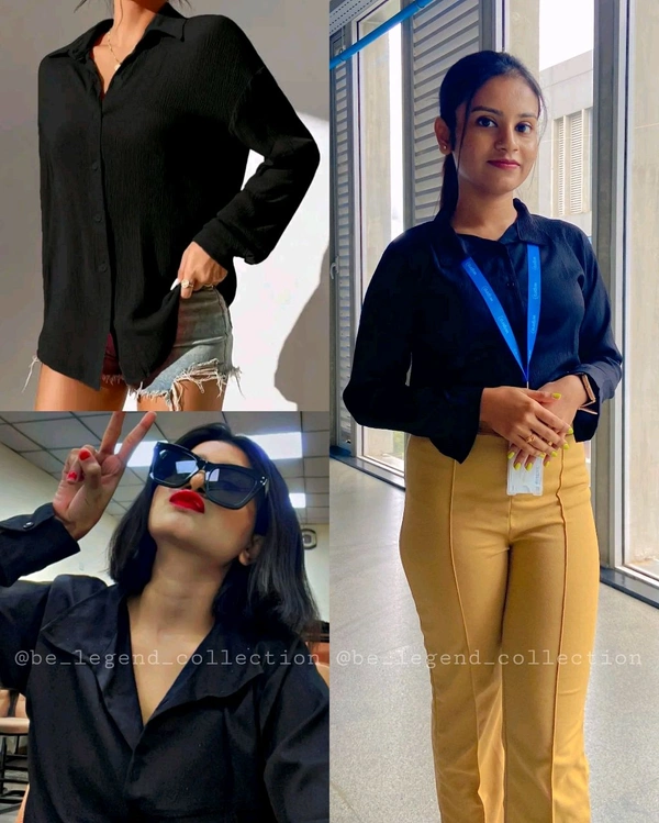 Stylish Fashionable Women Shirts - Black, L