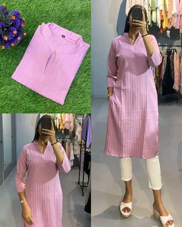 Popcorn New Kurti  - Pink, XL