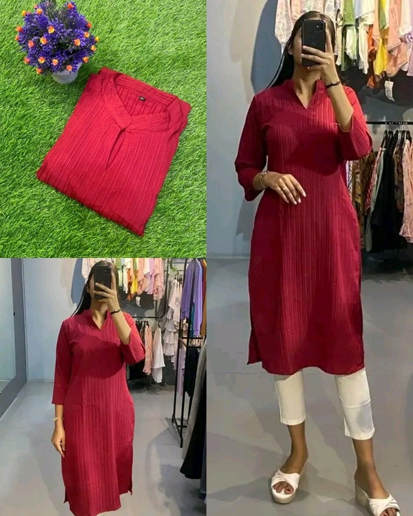 Popcorn New Kurti  - Maroon, 4XL