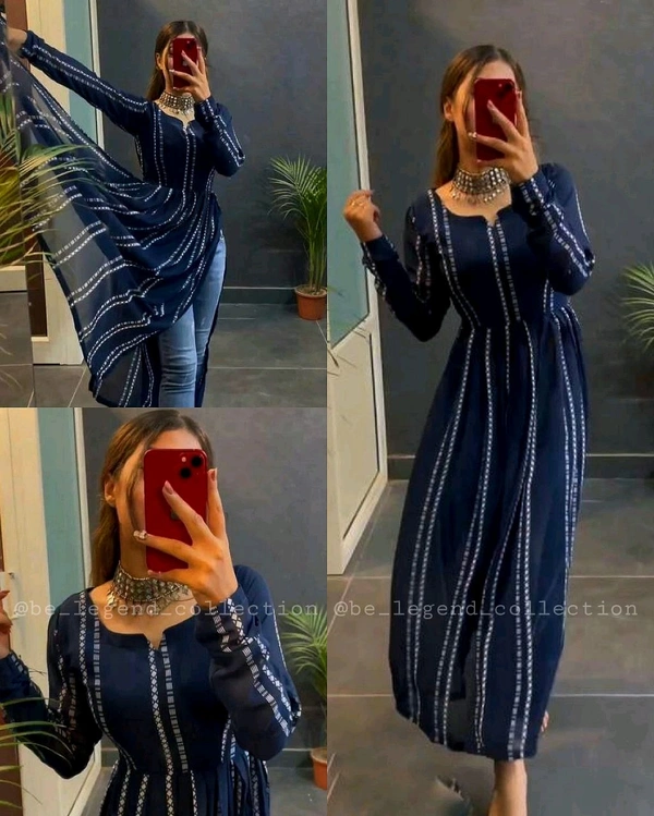 NAYRA CUT KURTI - Navy Blue, L