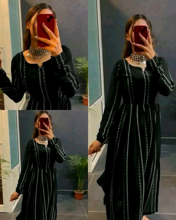 NAYRA CUT KURTI - Black, M