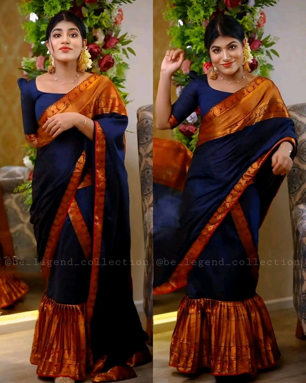 30 Secounds Gown Saree - Green, M