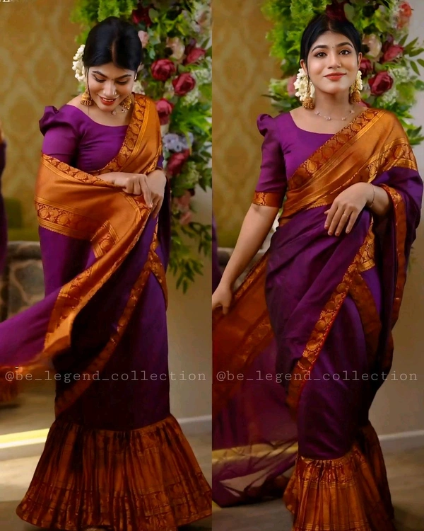 30 Secounds Gown Saree - Green, M