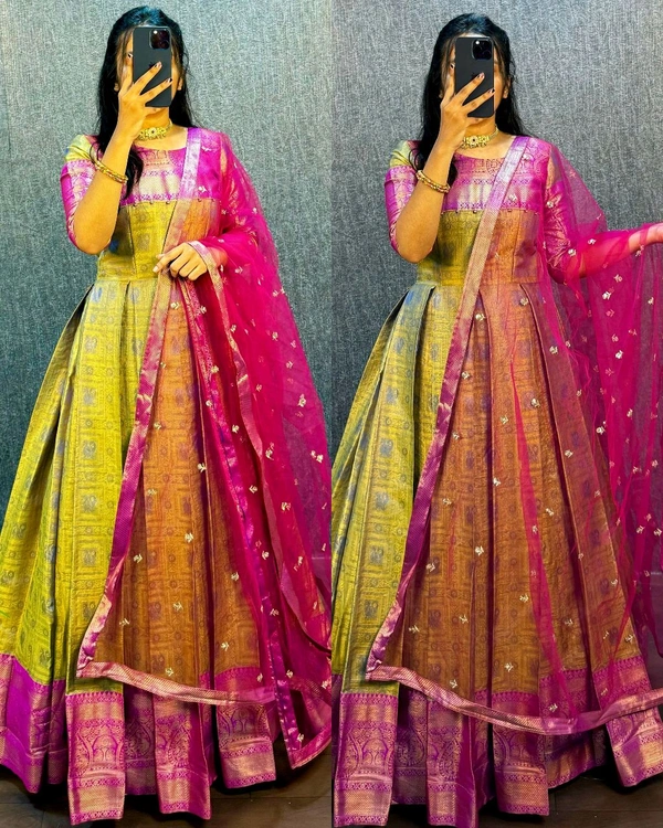 UPCOMING WEDDING SERIES GOWN WITH DUPPTA - Purple, M