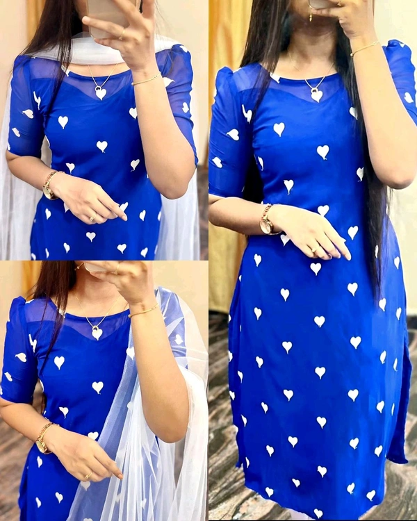 Elegant and Stylish Kurta With Dupatta - Green, S