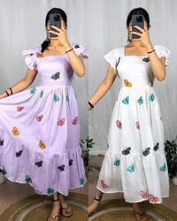 Elevate your style with the Butterfly Muska Cotton Maxi - Wine, S