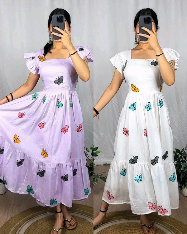 Elevate your style with the Butterfly Muska Cotton Maxi - Mauve, 2XL