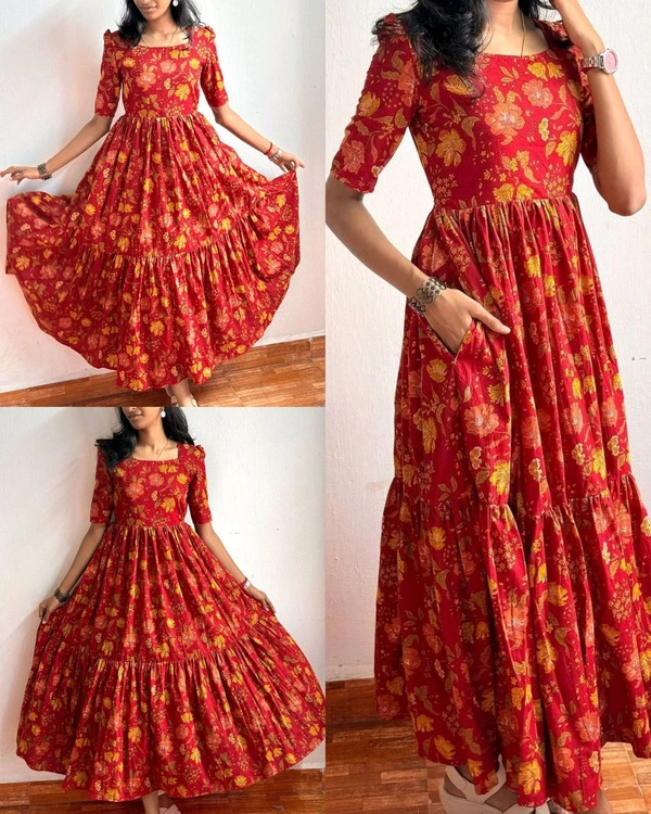 Latest Design womens Gown - Red, M