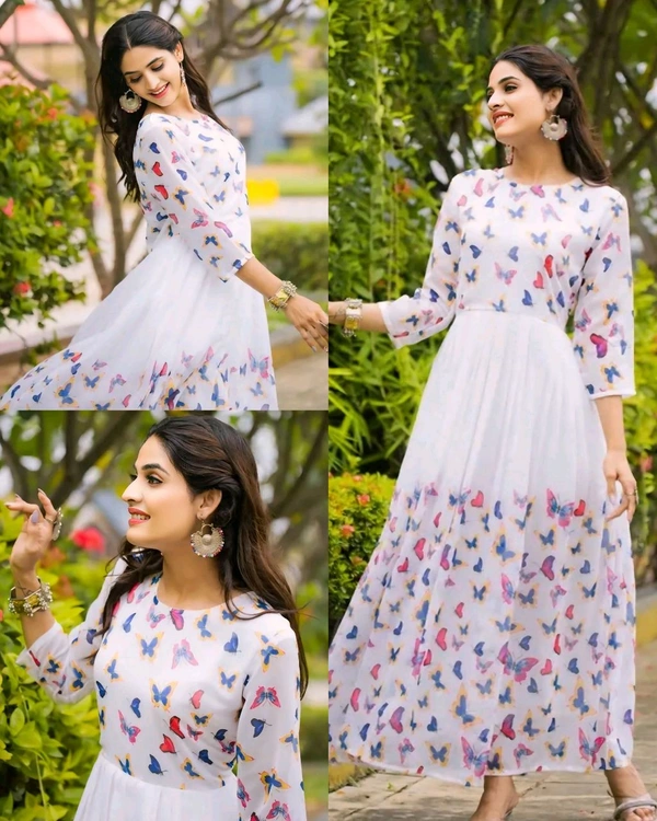 Pretty White Women Gowns - L