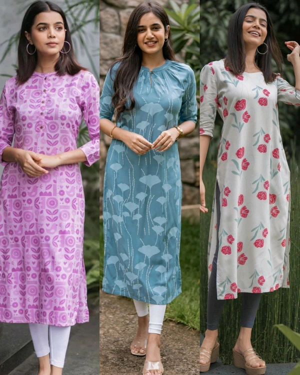 Elegant Print Kurti - Rose, 2XL