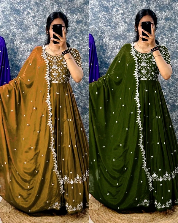 Trendy Festivel Lehenga - Yukon Gold, XL