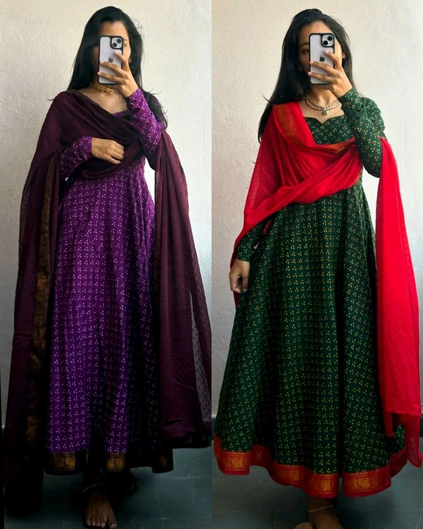 Unique Stylish New Gown With Duptta  - 3XL, Purple