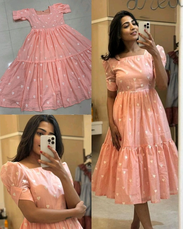 Trendy Happy Heart Rare Beautiful Colour Gown - S