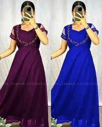 Wear in 2ways ❤️ Gown + Removable coat - Maroon, S