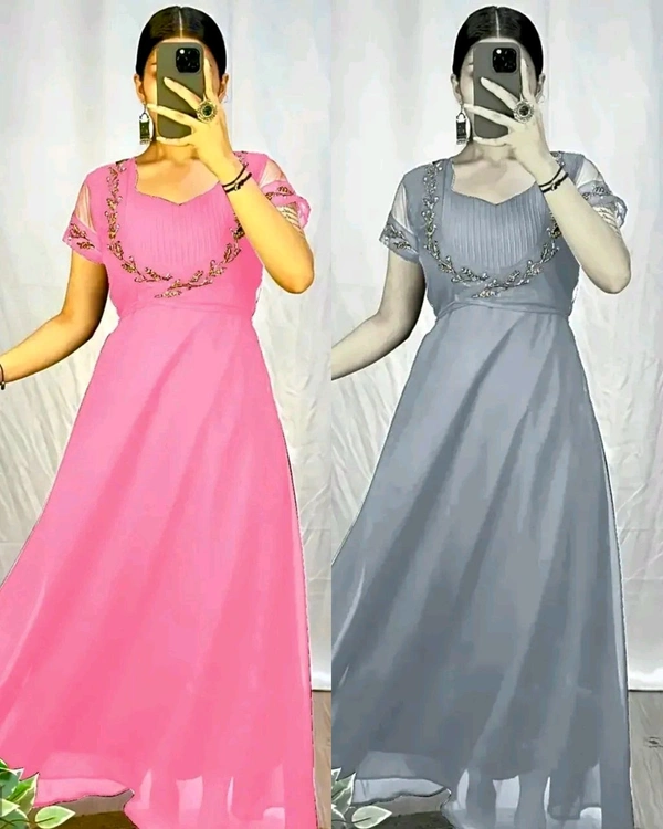 Wear in 2ways ❤️ Gown + Removable coat - Gray, 3XL