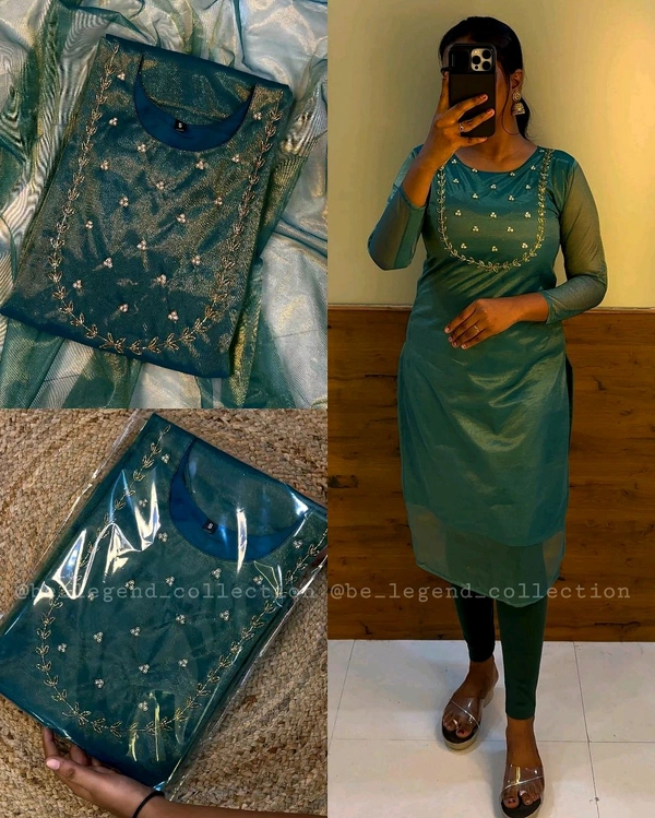 Trending Sparkle Handwork look for Festival Wear - Teal, S