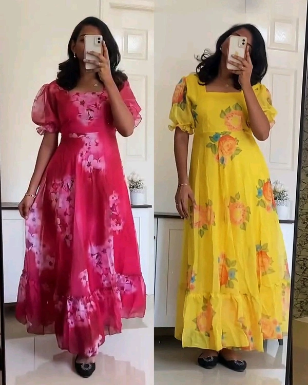 Premium gown for women party wear Maxi - Rose, L
