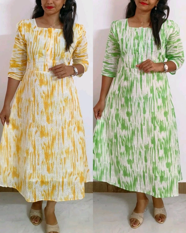 Hakoba Normal & Feeding Dress Centre Open Buttons - Voilet, S