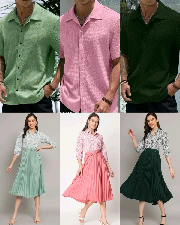 Trendy Couple Dress - ORDER SEPARTE - Pink Men, M