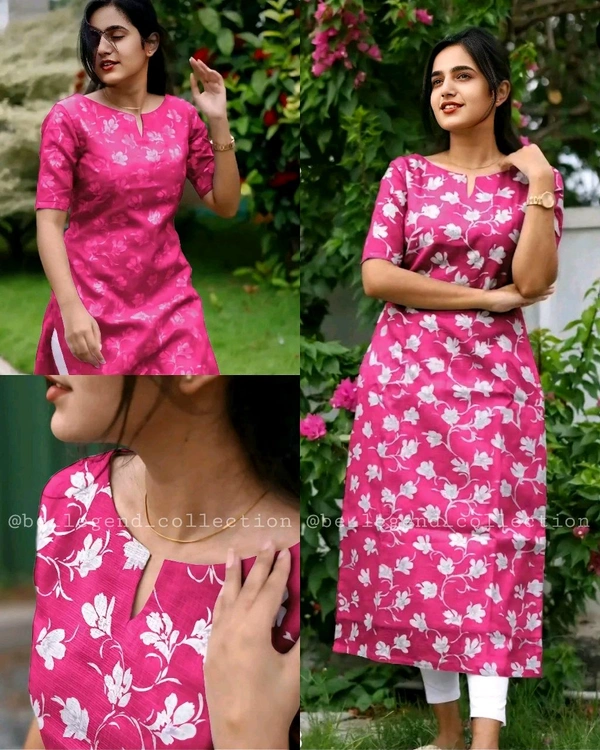 Office & College Wear KURTIS - Pink, XL