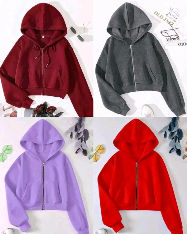 Winter Special Crop Sweatshirts - Mauve, L