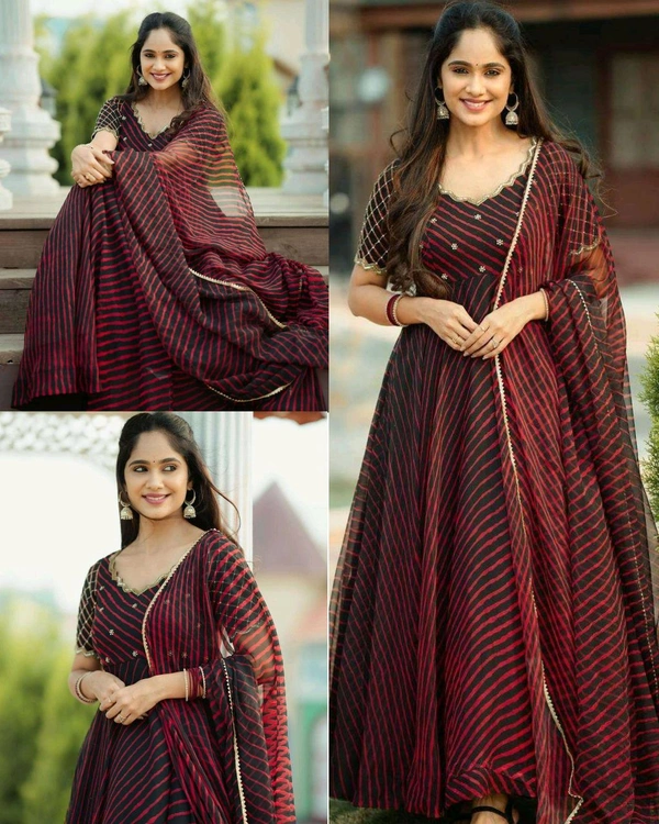 Festival special launching New Anarkali gown with Dupatta✨ - 2XL