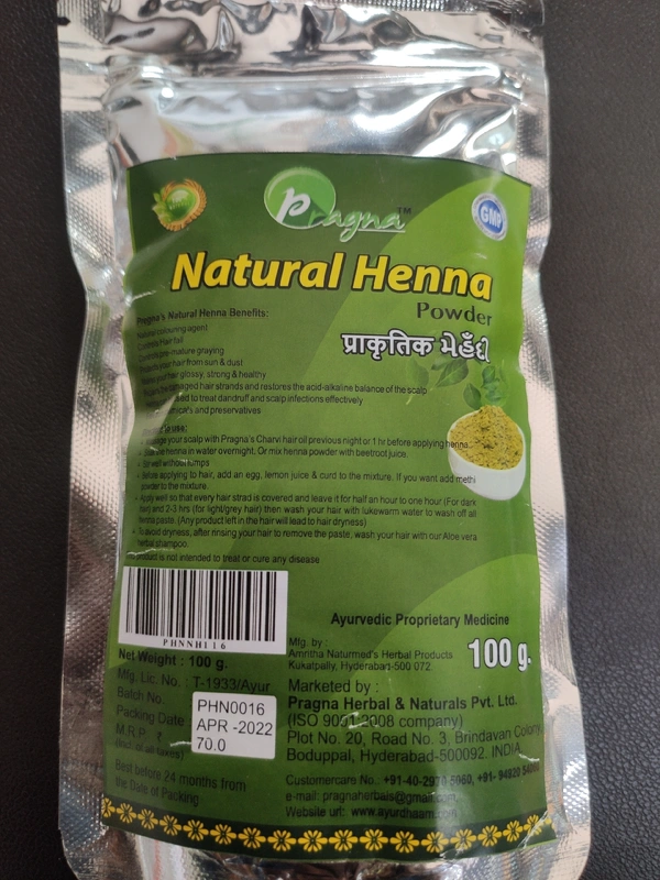 Pragna NATURAL HENNA POWDER 100GM