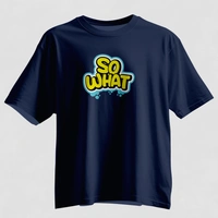 So What Oversized Graphic T-Shirt – Unisex Streetwear  - navy blue, l