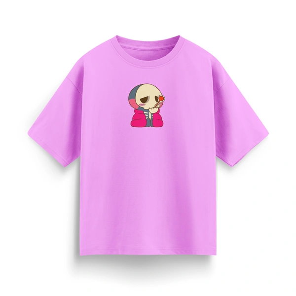 RULED Oversized Tee – Chill Graphic Streetwear  - lavender, m