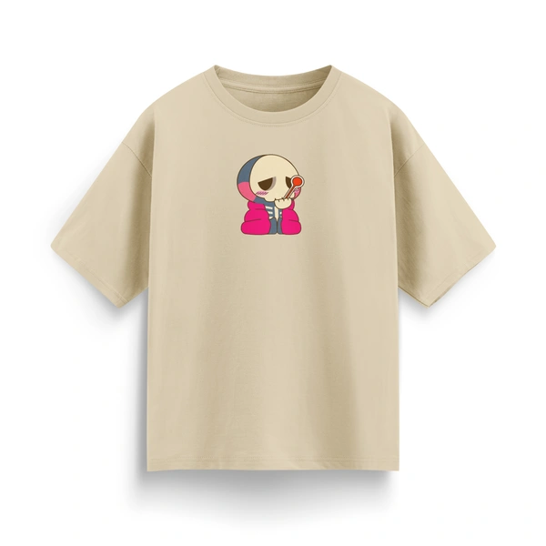 RULED Oversized Tee – Chill Graphic Streetwear  - beige, xl