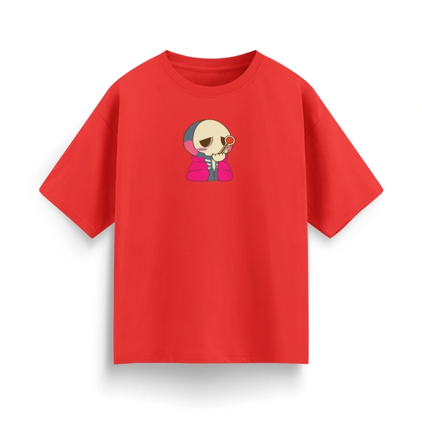 RULED Oversized Tee – Chill Graphic Streetwear  - red, m