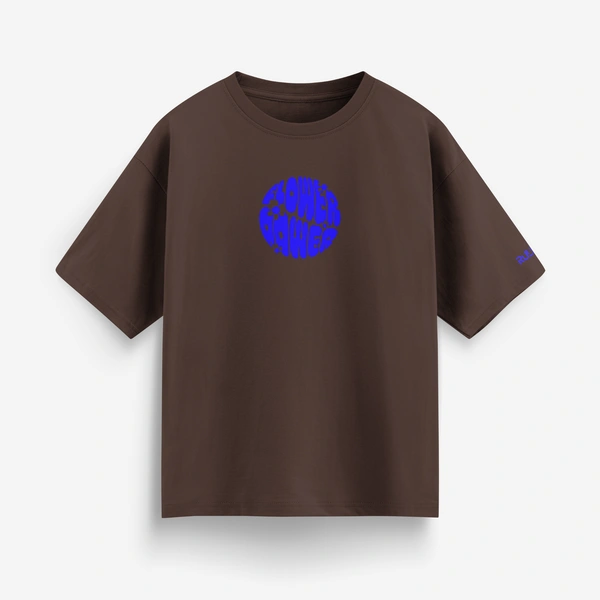RULED Flower Power Oversized T-Shirt – Cream | Graphic Unisex Tee | Streetwear Style - brown, m