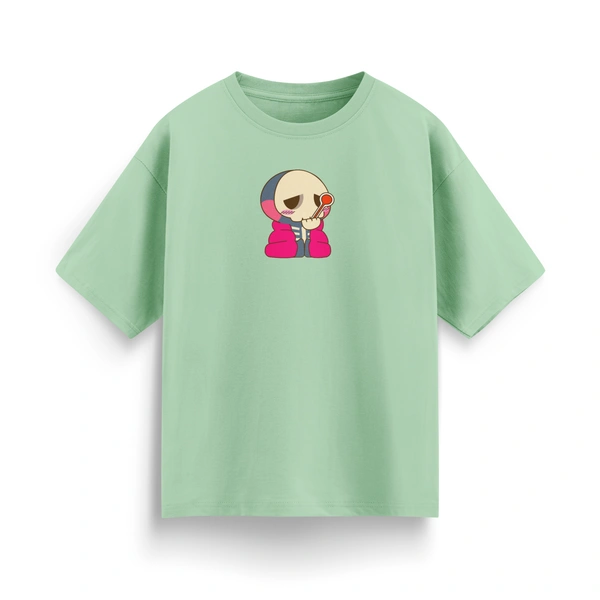 RULED Oversized Tee – Chill Graphic Streetwear  - sage green, m